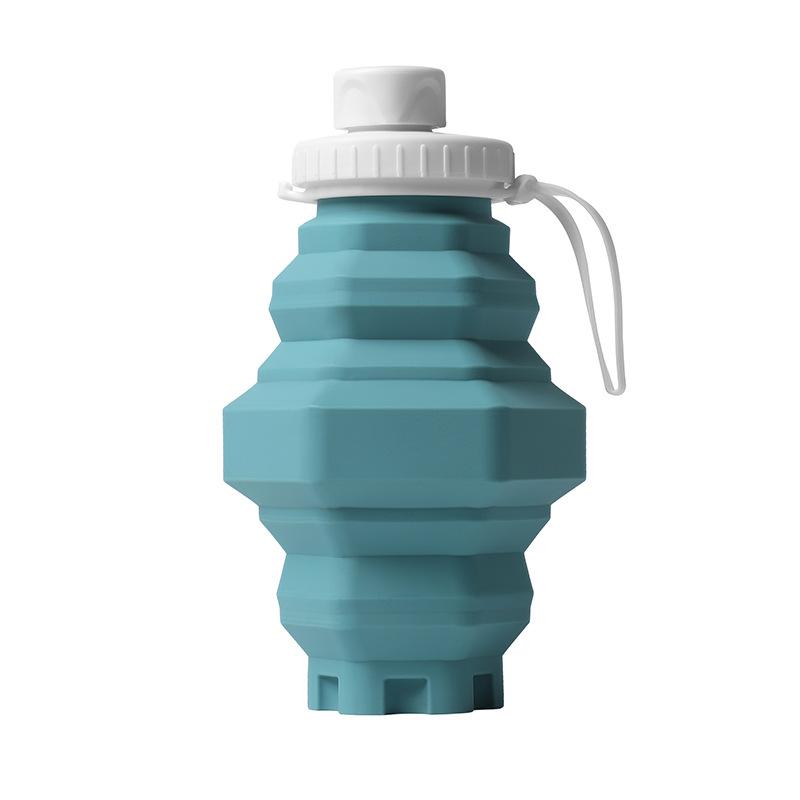 

New Round Cover Pagoda Cup Silicone Folding Water Cup Outdoor Sports Kettle Portable Telescopic Food-grade Silicone 500-550ml