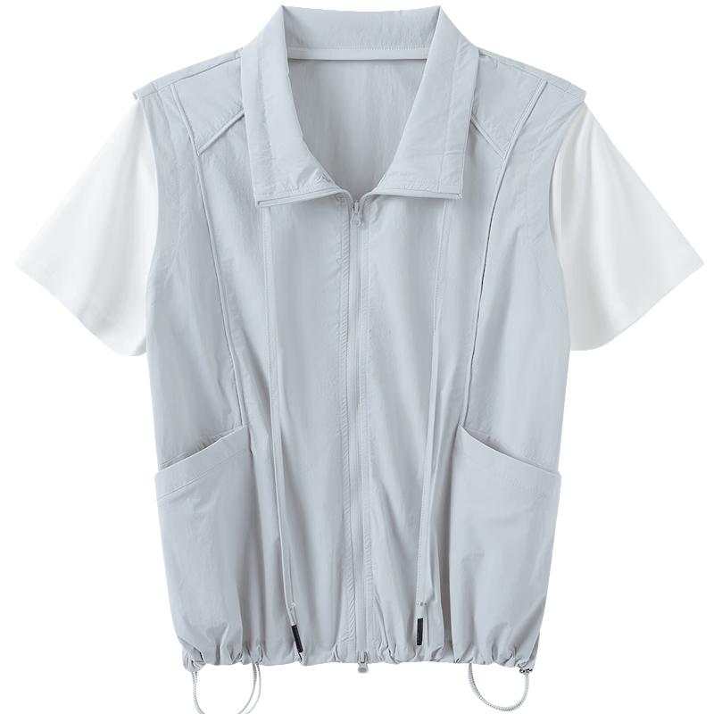 Betu Women s Summer Workwear Faux Two-Piece Short Jacket S