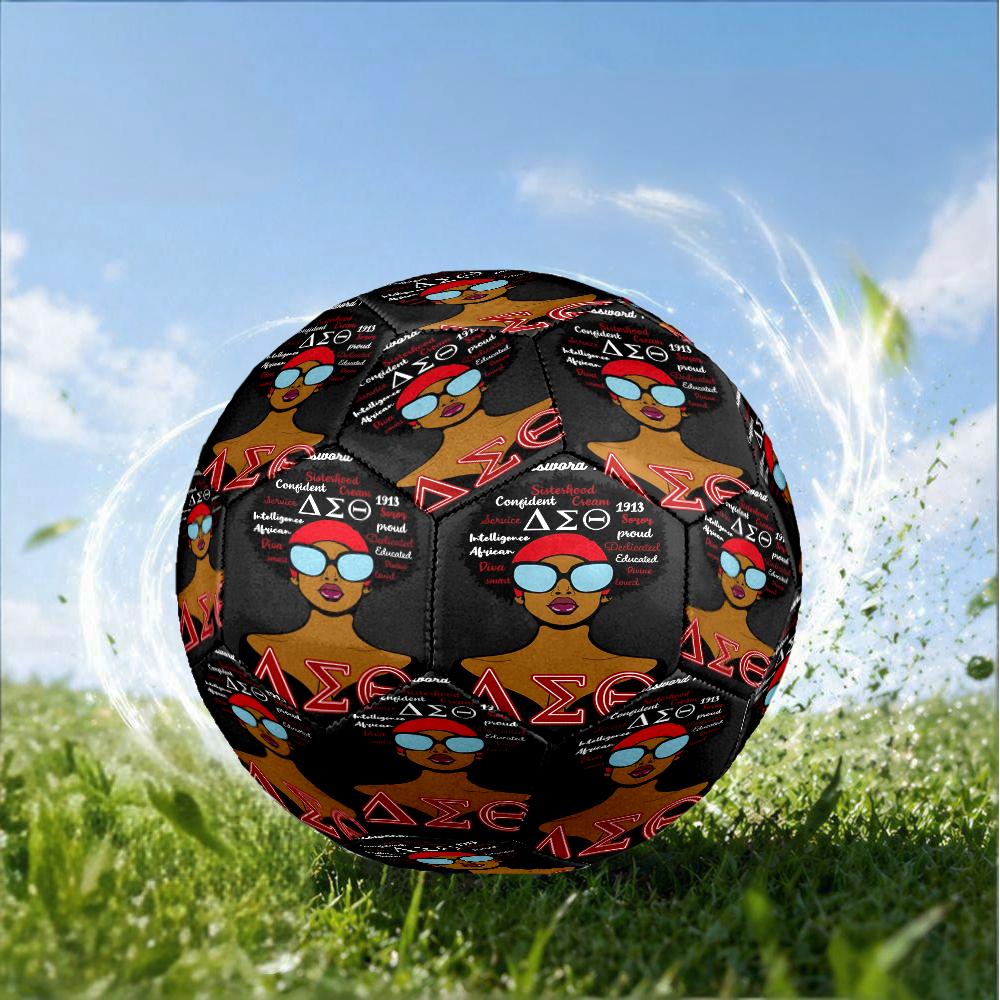 Delta Sigma Theta Size 5 Soccer Ball,Indoor/Outdoor Suitable for Training Matches Tournaments Practice Games Perfect Gift for Fan