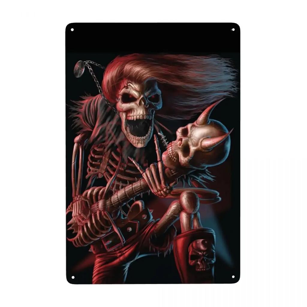 Megadeths Skull Metal Tin Sign Custom Retro Heavy Metal Band Plaque for Pub Cafe Yard Man Cave Bar Home Decor