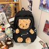 Schoolbag new milk fierce cute bear backpack high value cartoon plush doll schoolbag female junior high school student schoolbag