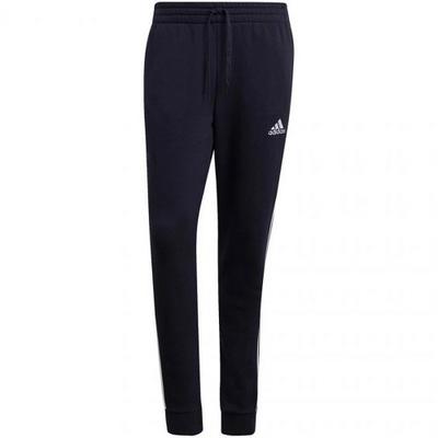 Mens Essentials Fleece 3 Stripes Tapered Leg Jogging Bottoms