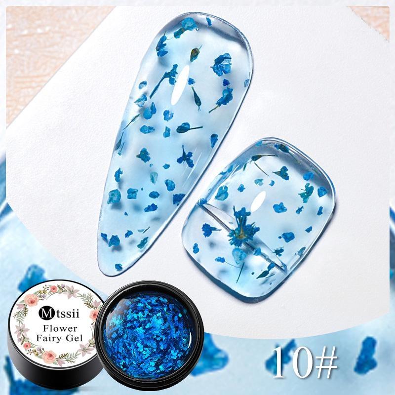 MTSSII 5 ml DIY Fairy Series Flower Glitter Gel Nail Polish 3D Natural Dried Flower Manicure Decoration Crystal Transparent Gel Polish Nail Art