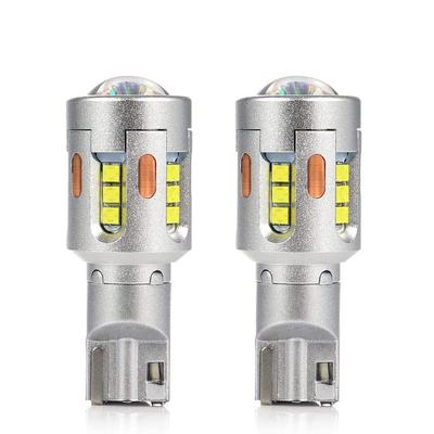 Auto Ideas T15 T16 Wedge Bulb 22W 3000 Lumen Explosive Canceller, CANBUS Non-Polarized, CSP1919 Chip, Hybrid Compatible, White, 2 Pack