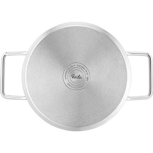Fissler Pure Collection Casserole, 20cm, with Stainless Steel Lid, Gas and Induction Compatible, Made in Germany, Silver, 086-124-20-000 (Official Pro