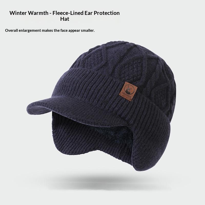 

Unisex Winter Hat Plush Fur Lined Warm Earflap Cap Stylish Soft Beanie Hat Outdoor Thick Ski Sports Knitted Hat