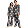 Unisex Pajama Set Long Sleeve Long Pants Casual Loungewear for Home Sleeping