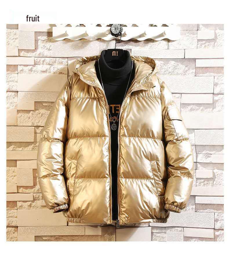 Men's 2026 Winter Trendy Thickened Cotton Jacket - Plus Velvet, Shiny, Short Outerwear, Plus Size
