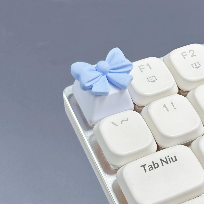 Cute Pink Bow Mechanical Keyboard Keycap - Custom Resin Keycap for Cherry MX Switches, Aesthetic Keyboard Decor