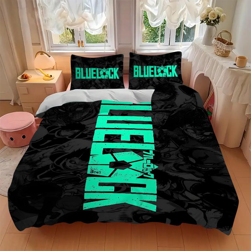 3Pcs Blue Lock Heroic Battle Bedding Set Soft Fabric Duvet Cover Pillowcases Christmas Xmas Halloween Gift 1 Duvet Cover 2 Pillowcase S120
