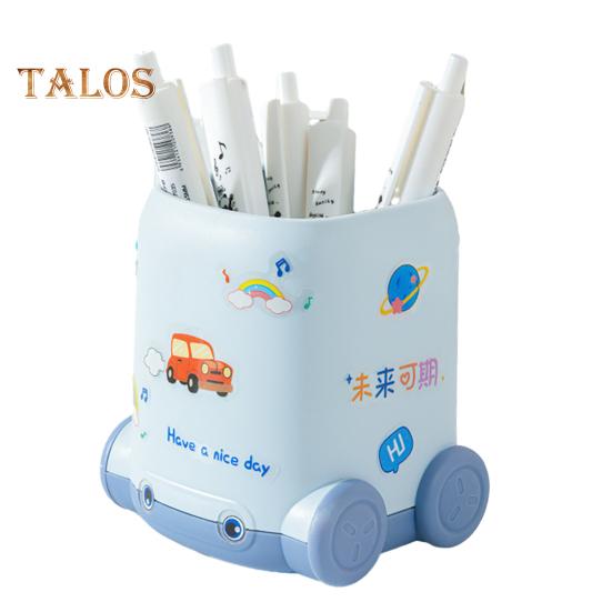 Desk Pen Holder Cartoon Vehicle Shape Pencil Holder Multi-functional Desktop Makeup Brush Organizer for Home School Office