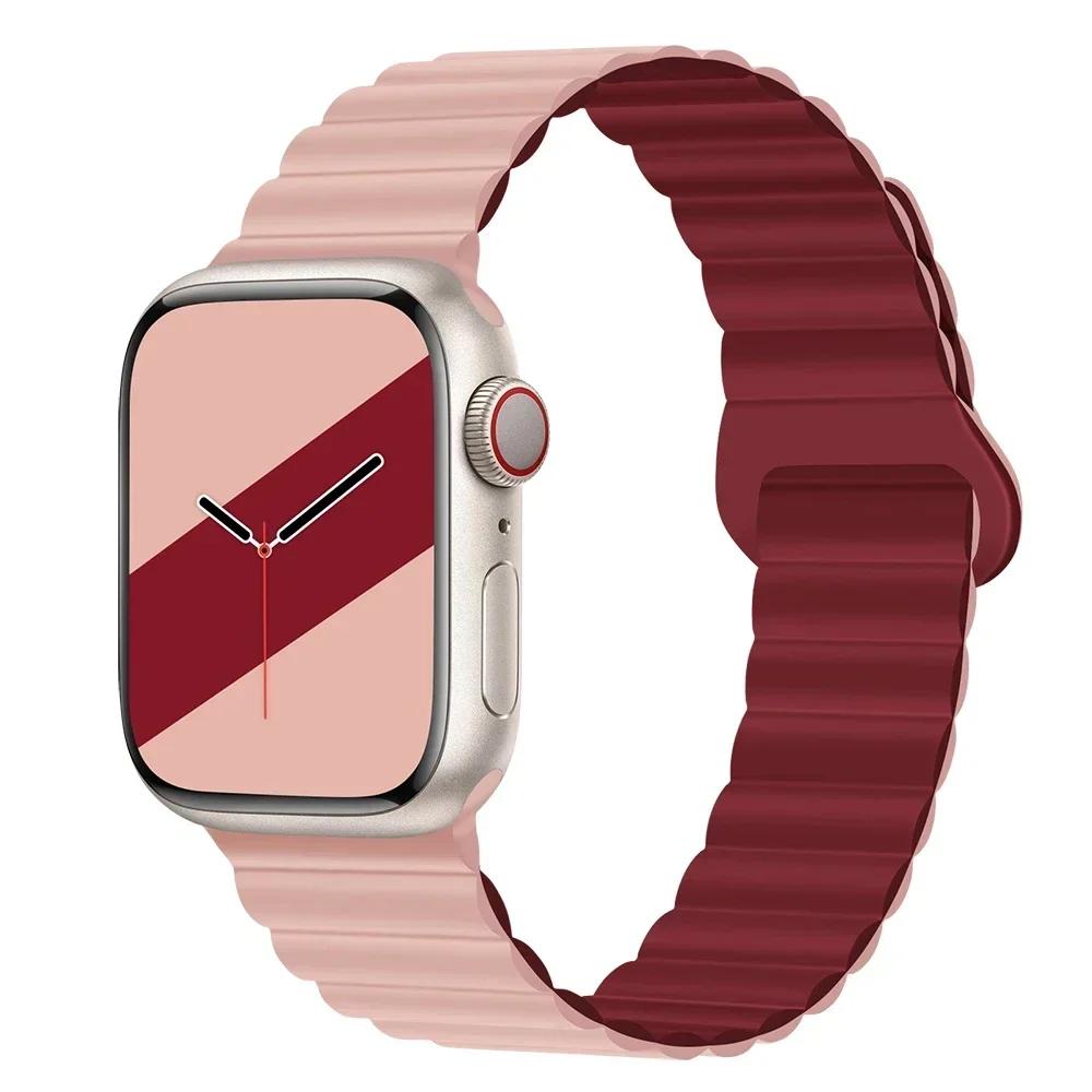 Magnetic Strap For Apple Watch Bands 45mm 38mm 49mm 40 42 41mm Silicone Sport Bracelet iWatch Series ultra 10 9 6 5 7 8 se 44mm