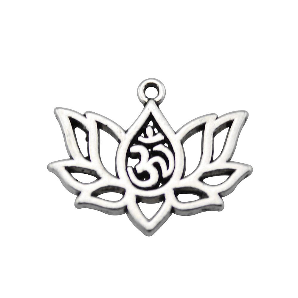 Om Lotus Charms Sports Pendants For Spiritual Yoga Themed Jewelry