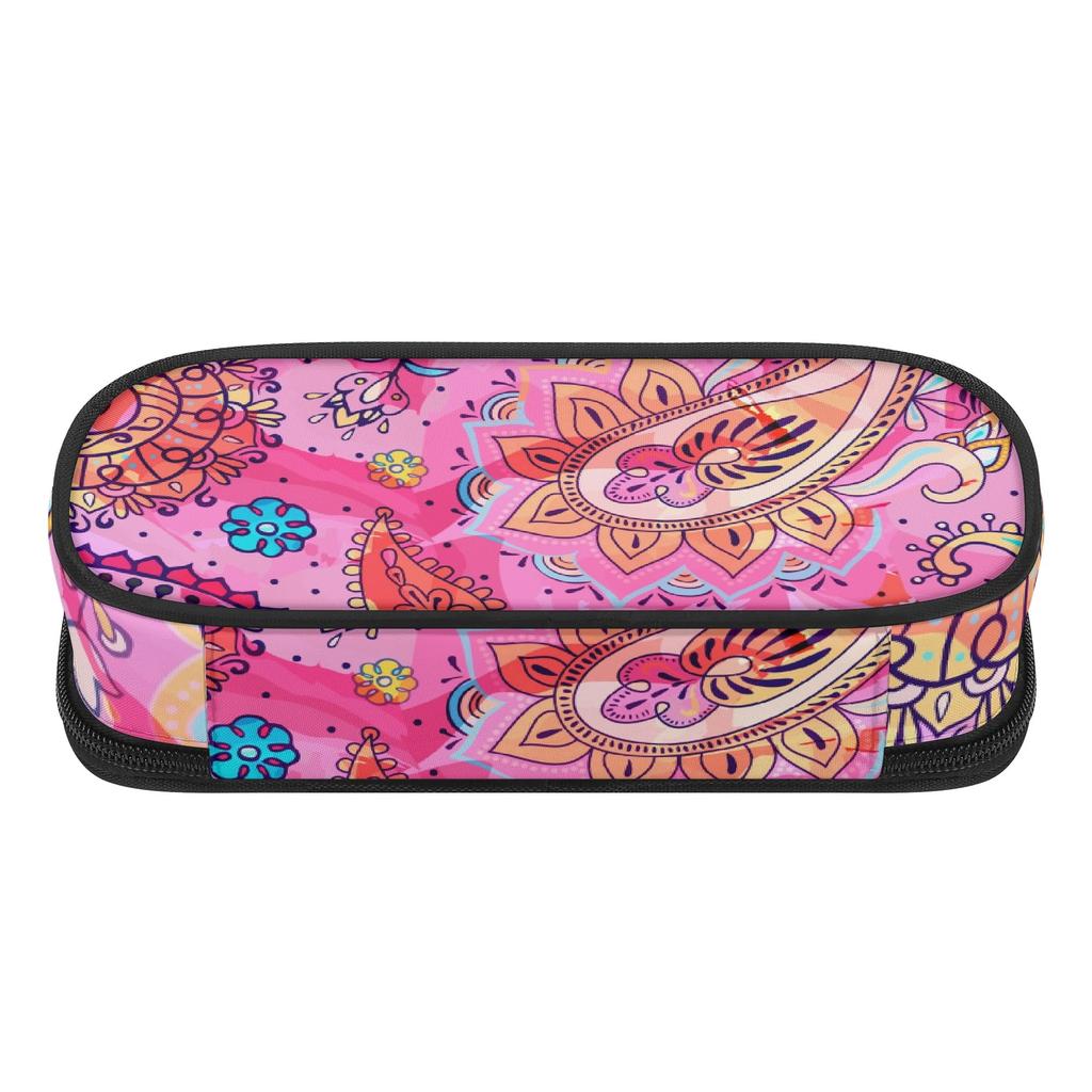 Pencil Bag Large Capacity Smooth Zipper Scratch Resistant Polyester with Main Compartment Mesh Pocket and Pen Slots for Boys Girls