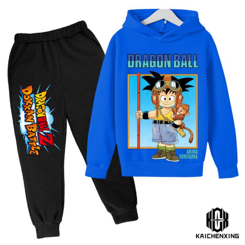 Dragon Ball Kinder Kapuzenpullover MantelHerbst Mädchen Langarm Warm Jungenanzug 4 bis 14 Jahre alt Jacke Jungenkleidung Pullover Top Hosen
