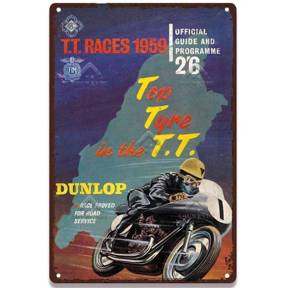 Металлическое настенное искусство Скутер, Ретро Плакат-знак Мопед 20x30см