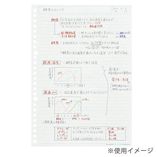 Maruman Smart Review B5 Support 39 50 Pack of 10 Loose-Leaf Notepad, Ruled, Lines, Sheets, 6mm, L1247,
