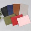 Simple Solid Color Passport Cover Multifunctional Pu Leather Card Holder Passport Clip Airplane Check-In Ticket Folder Travel