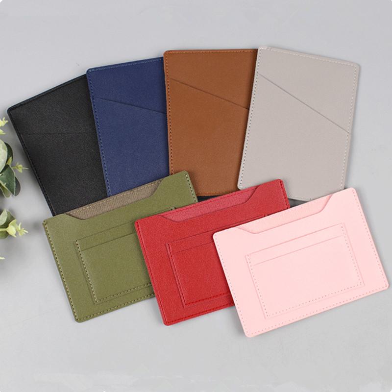 Simple Solid Color Passport Cover Multifunctional Pu Leather Card Holder Passport Clip Airplane Check-In Ticket Folder Travel