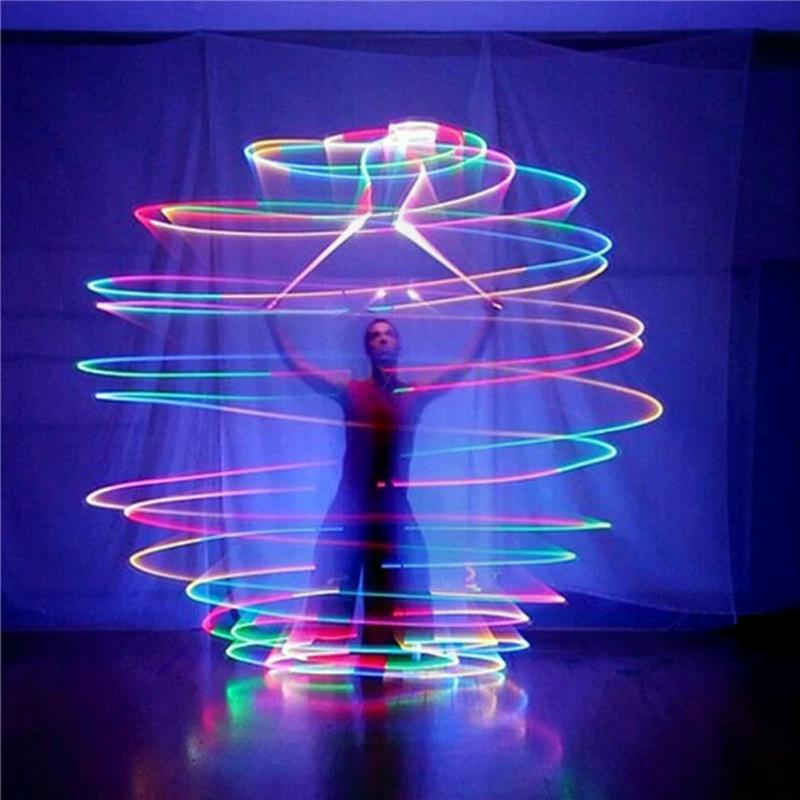 Pro LED Multi-Colored Glow POI Thrown Balls Light Up For Belly Dance Hand Props