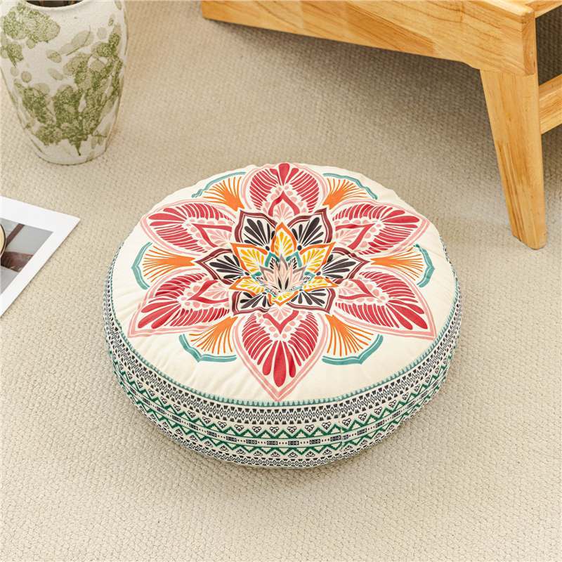 

1pc Bohemian Style Round Cushion,Thick Plush Short Pad with Polyester Fill,Machine-Washable Sturdy for Chairs,Stools,Benches Use 45x45x8cm