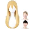 CaseEden Cosplay Wig, Premium Smooth Long 50cm Blonde Light Gold 6154