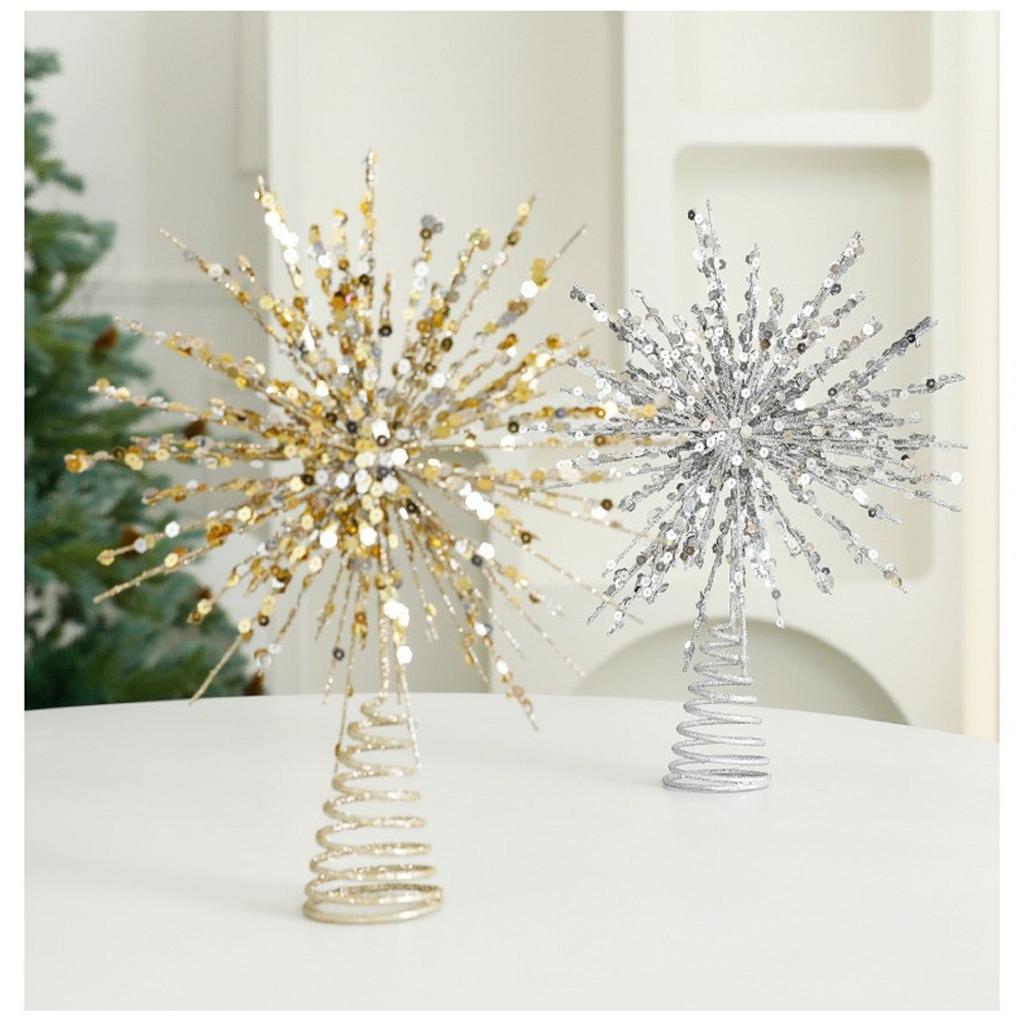 Christmas Tree Star Topper Glowing Snowflake Pendant Xmas Tree Topper Christmas Festival Supplies Xmas Decorations Ornaments