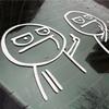 JDM Style Funny Close High Beam Light Middle Finger Disdain Car Decals Stickers Decoration