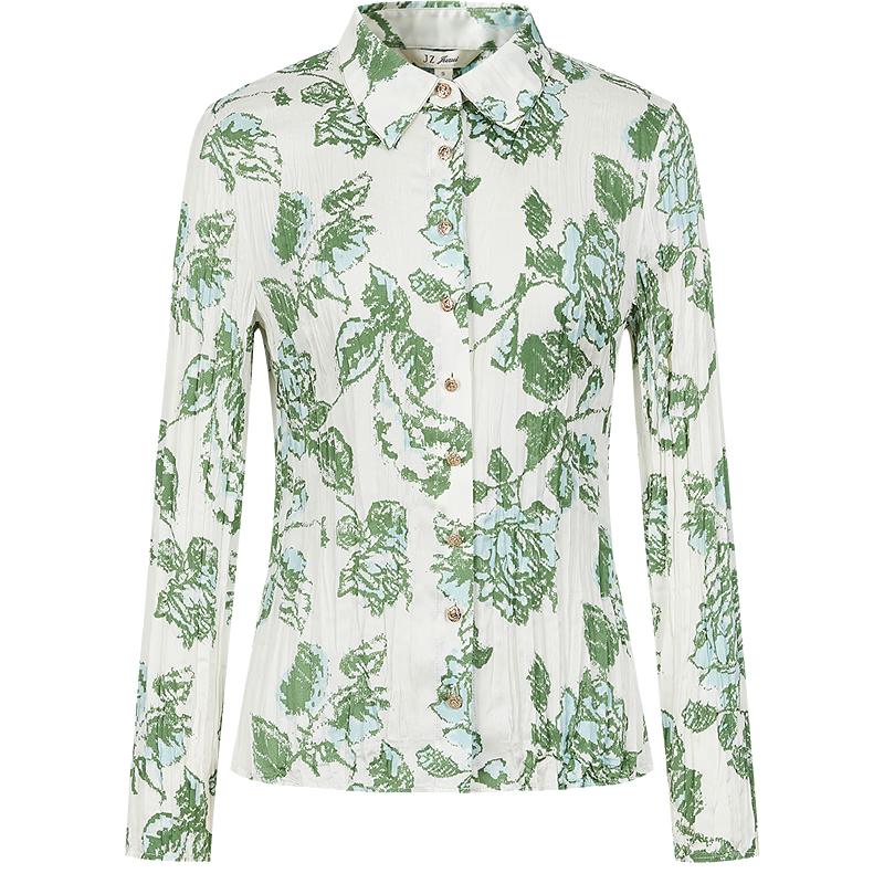 JUZUI Women s Floral Pleated Shirt XL