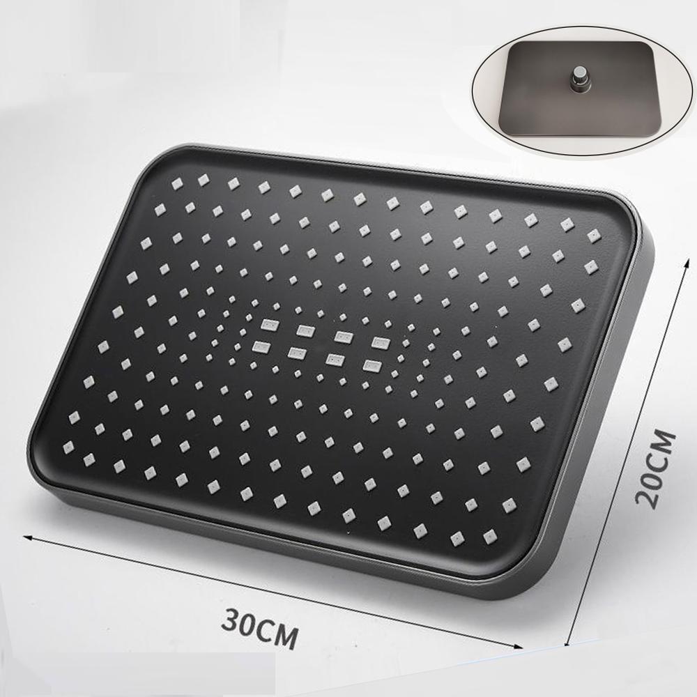 12 Inches Big Panel Large Flow Ceiling Mounted Supercharge Shower Head Set 3 Modes High Pressure Abs Rainfall Bathroom Shower