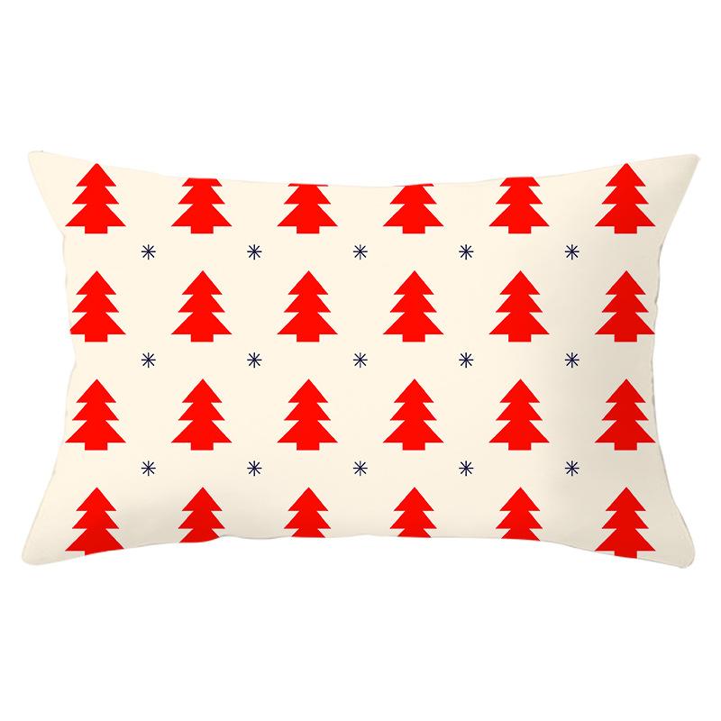 Christmas Simple Print Series Peach Skin Waist Pillowcase Home Sofa Pillowcase Office Pillowcase