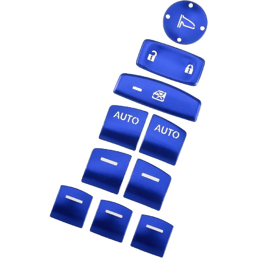 

Motoforti Car Master Window Switch Button Cover Trim Decal Sticker for Honda Accord 2018-2022 Blue (Set of 10) Long-lasting