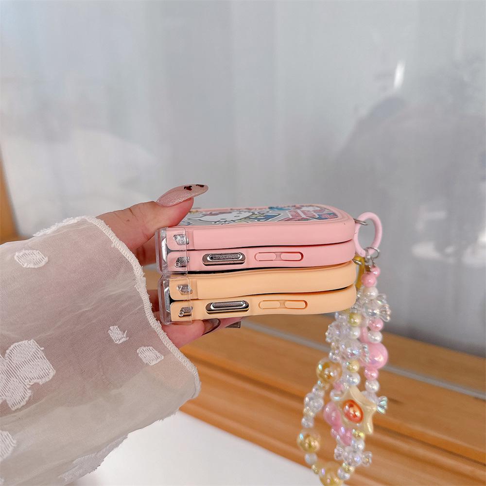 Hello Kitty Soft PC Protective Case with Lanyard for Samsung Galaxy Z Flip Series