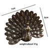 Messingpfau fächert seinen Schleier auf Statue Schreibtischornament Vintage Tierfiguren Miniaturen Dekoration Handwerk Heimdekoration