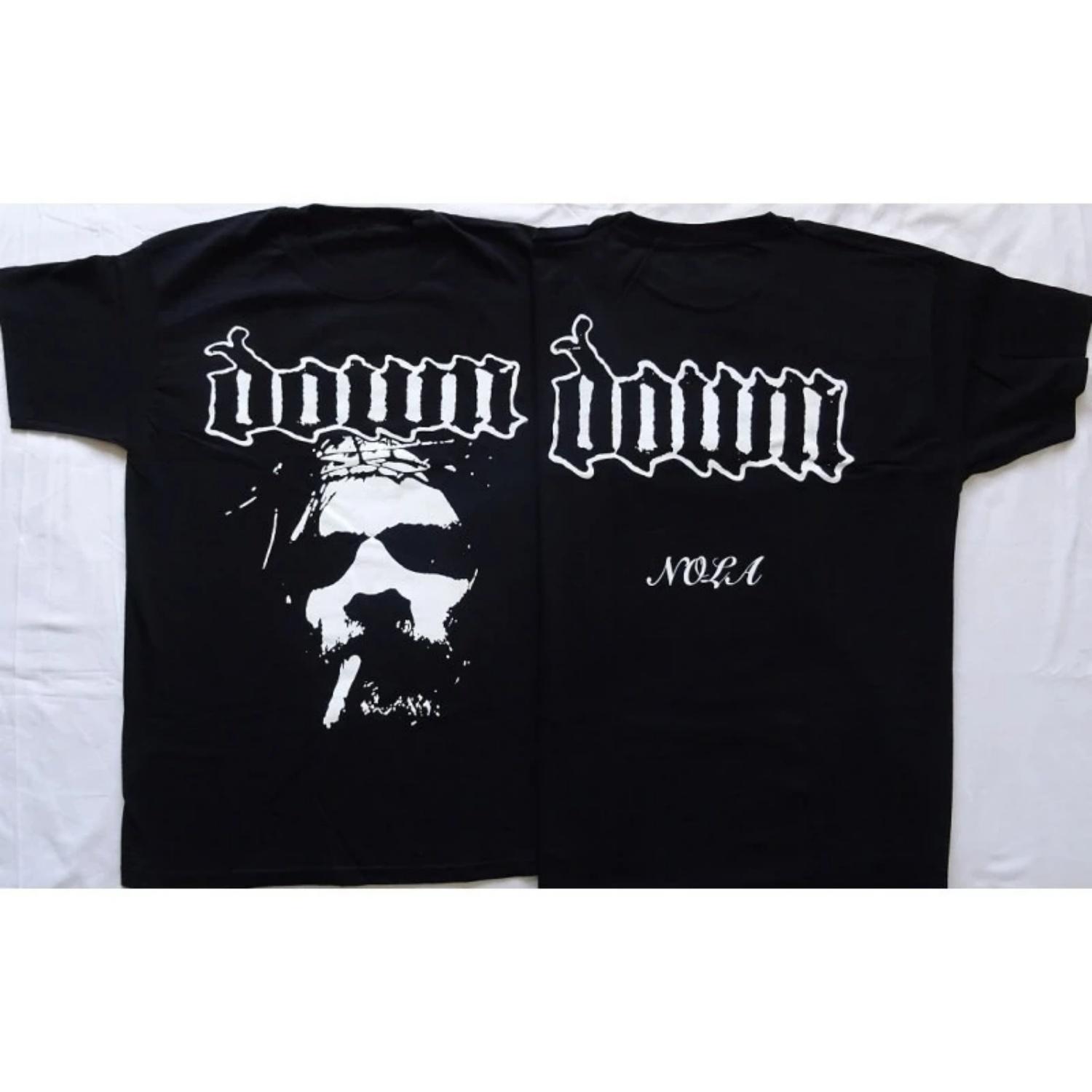 

Down Nola Face Men s T-shirt Short Sleeve Cotton T-shirt Retro Hip-hop Metal Band Shirt Y2k Summer Unisex Clothing S разноцветный