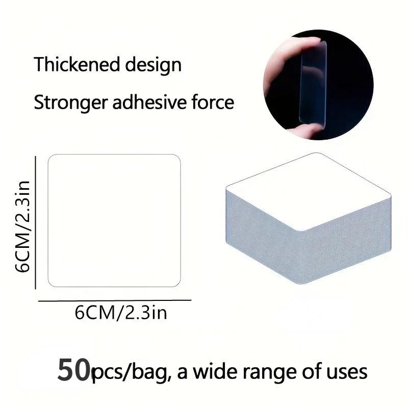 50PCS Heavy Duty Double Sided Adhesive Tape - Instantly Mount Pictures & Carpets Effortlessly, Reusable No-Nail Solution