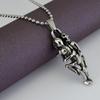 Men Fashion Jewelry Hugging Skeleton Skull Pendant Stainless Steel Double Skeleton Skull Necklace