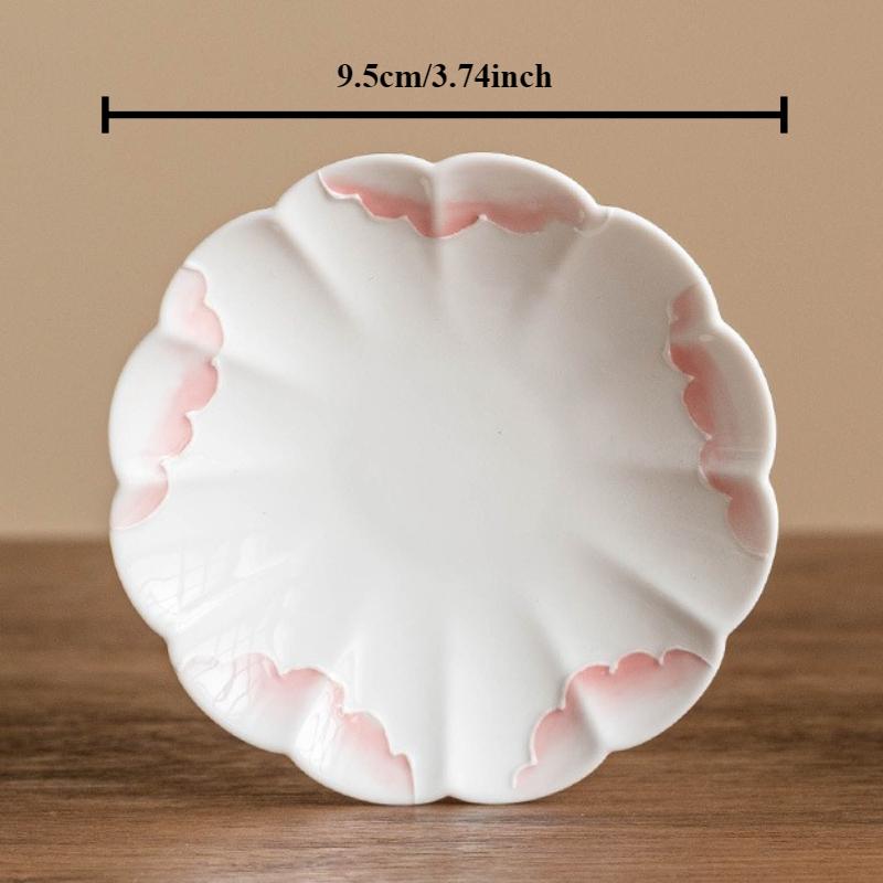 Hand-painted Piled Peony Coaster Ceramic Insulation Pad Household Chinese Kung Fu Tea Set Tea Ceremony Accessories Cups Holder