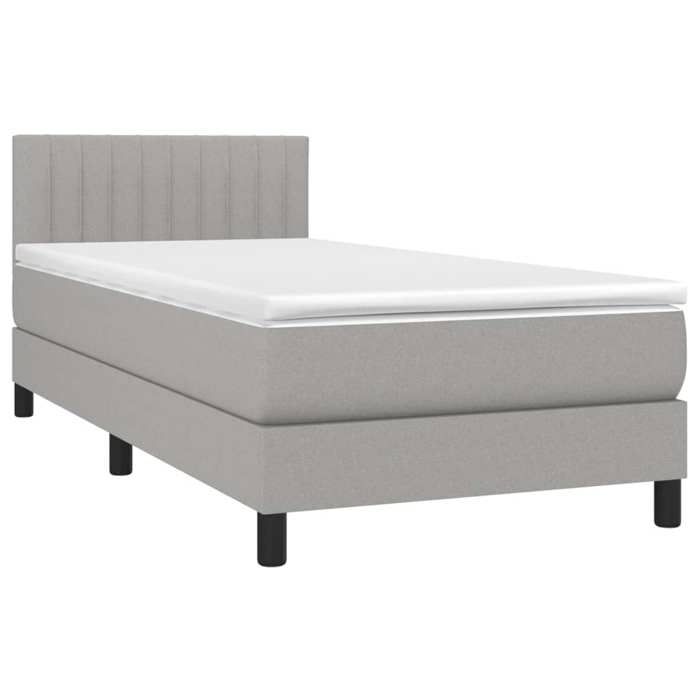 Maison Exclusive - Sommier à lattes de lit avec matelas et LED Gris clair 80x200cm