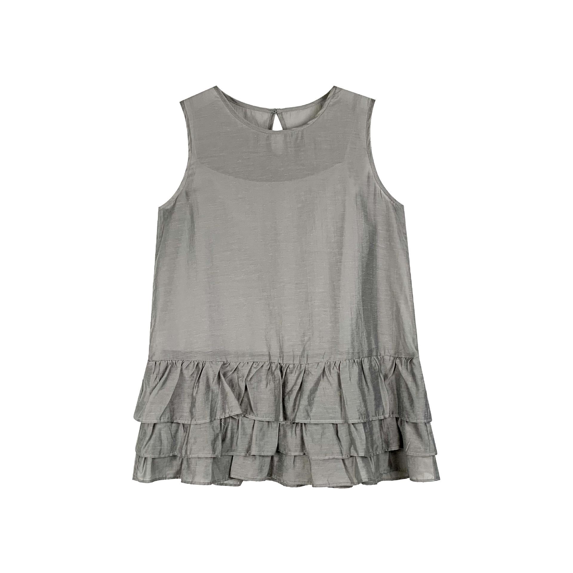 MOXI Women s Lace Sleeveless Vest Top - Korean Style, Spring 2026 Collection. One Size серый
