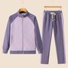 Conjunto de cárdigan con capucha de algodón liso para mujer - Moda exterior informal de moda para primavera/otoño