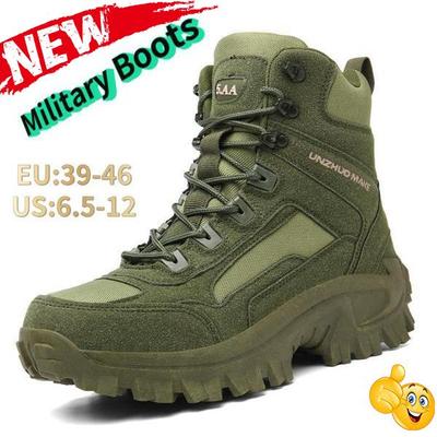 Tactical Military Men's Army Boots Outdoor Mountaineering Hiking Desert Boots Waterproof Non-slip And Ankle Buskin Casual Shoes