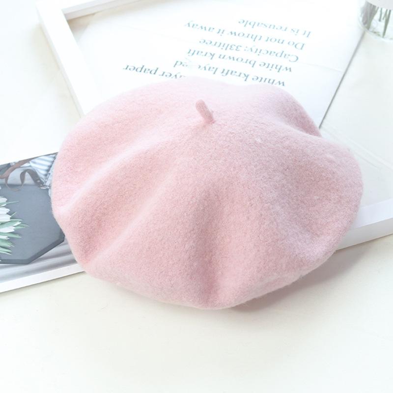 Wool Beret Women'S Face Small Autumn And Winter Versatile Knitted Cashmere Retro Woolen Painter Hat
