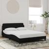 VidaXL Bed Frames with Headboard, Upholstered Bed with Slatted Base, Double Bed with Bedroom Footboard, Black 373194
