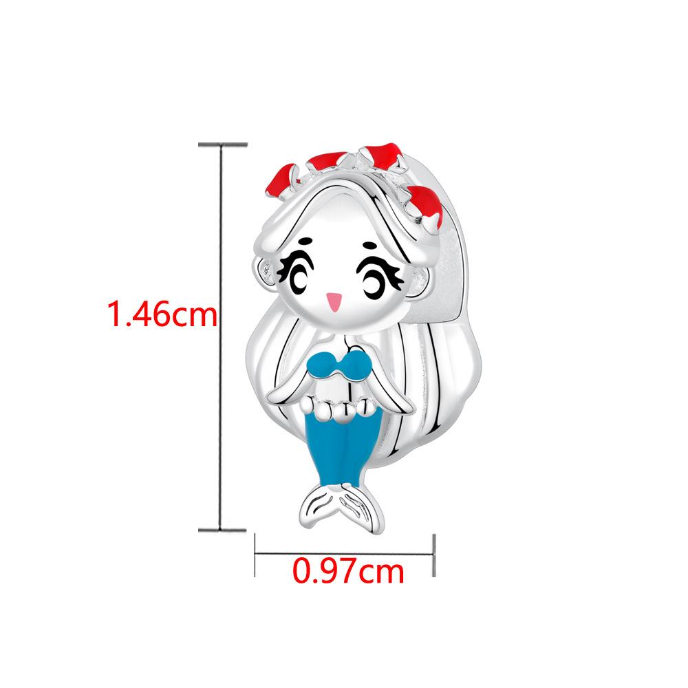 Eco-friendly Copper Cartoon Fairy Tale Pendant Beaded Bracelet Necklace DIY Loose Beads Accessory