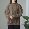 Large Autumn and Winter Plush Sweatshirt for Women's Half Turtleneck Cotton Loose Top Mid-length