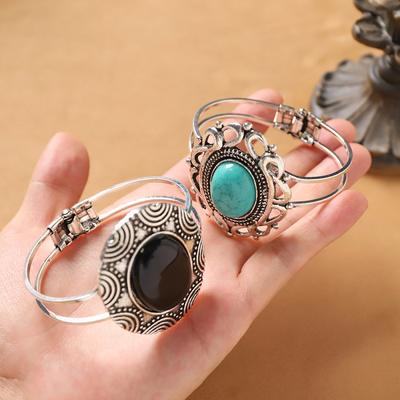 Retro Exotic Style Bracelet Niche High Sense Exaggerated Opening Wide Version Bohemian Ethnic Style Metal Bracelet Women