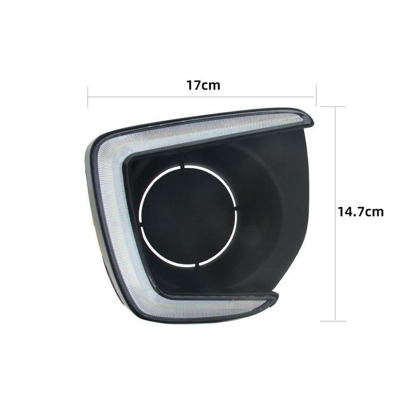 LED Daytime Running Lights For Suzuki Jimny 2012-2018 DRL Turn Signal Fog Lamps, White+Yellow+Blue Light-A58X