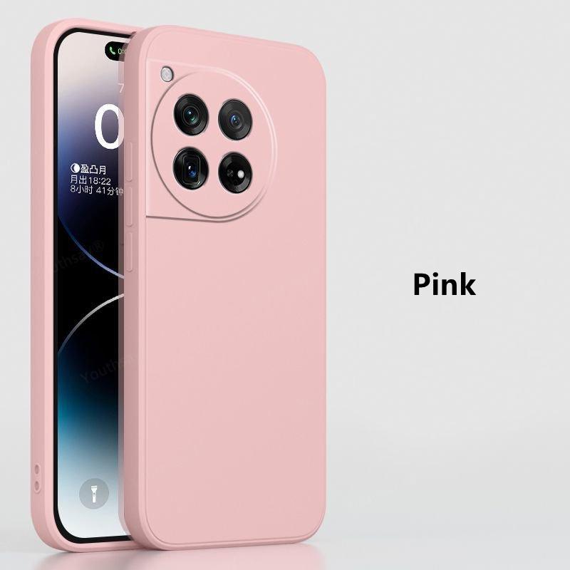 

Для Oneplus 12 жидкий силиконовый чехол Oneplus 12 чехол Coque Fundas мягкий TPU милый чехол для телефона Oneplus 12 11 10T 10 Ace Pro For Oneplus 12 розовый