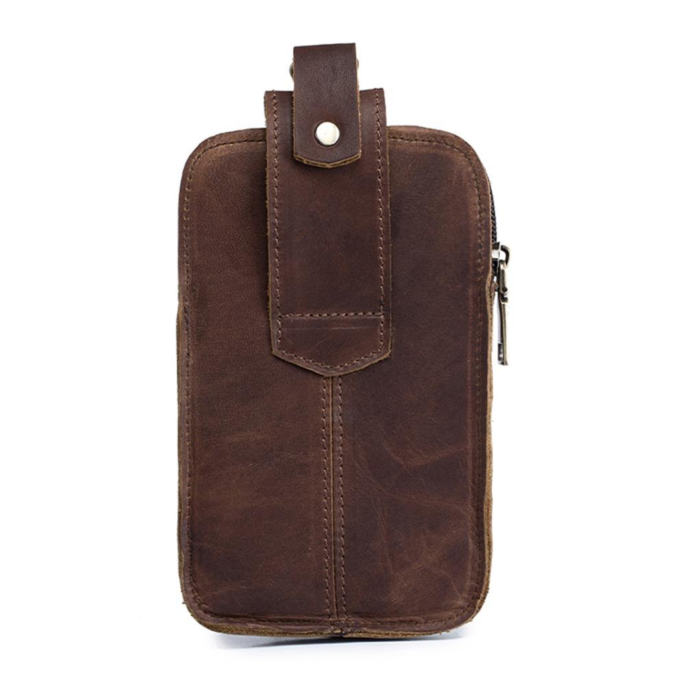 Vintage Cow Leather Belt Bag Portable Large Capacity Fanny Pack Waist Bag Outdoor Sport